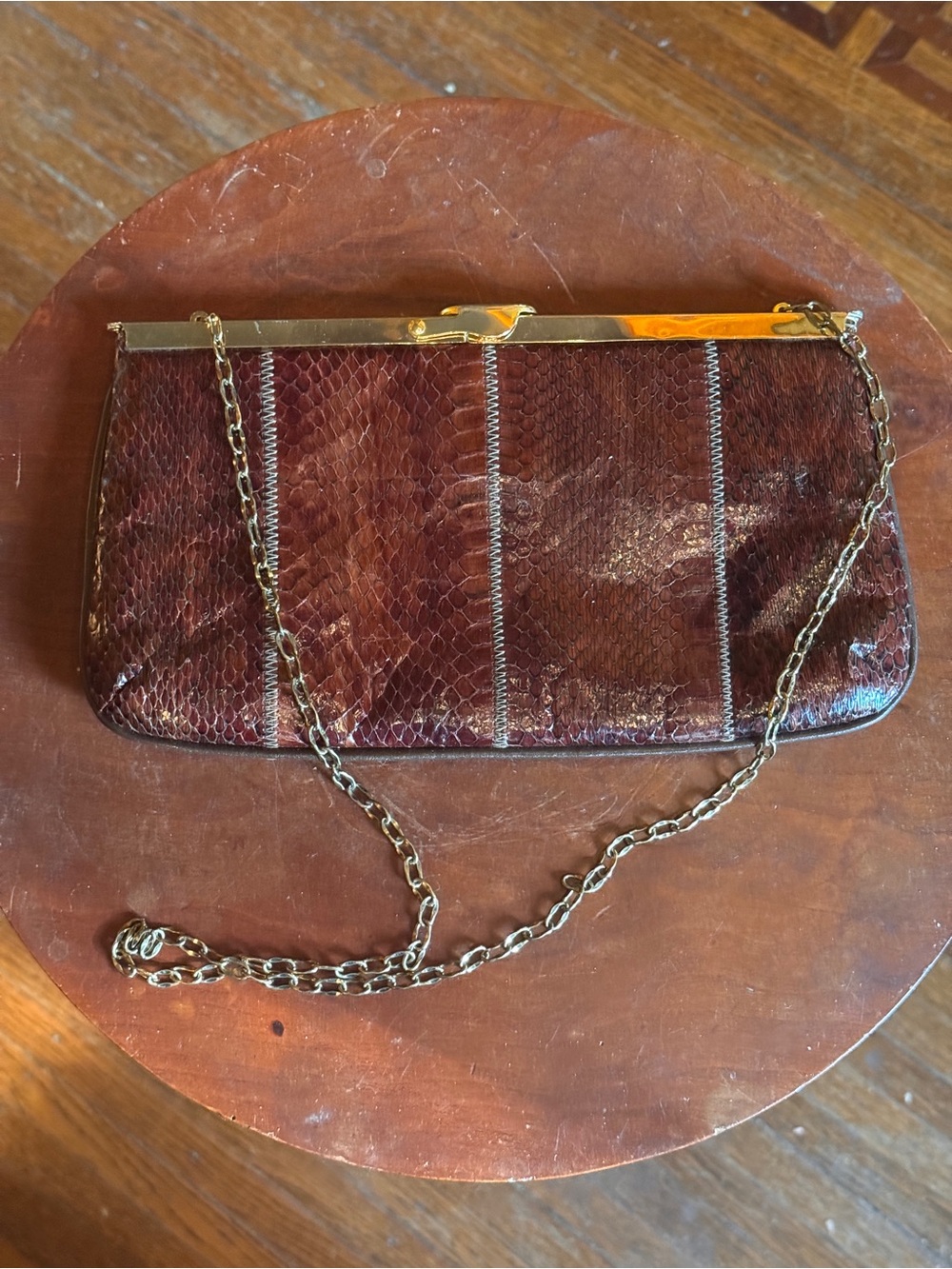 Vintage Marigold Snakeskin Purse